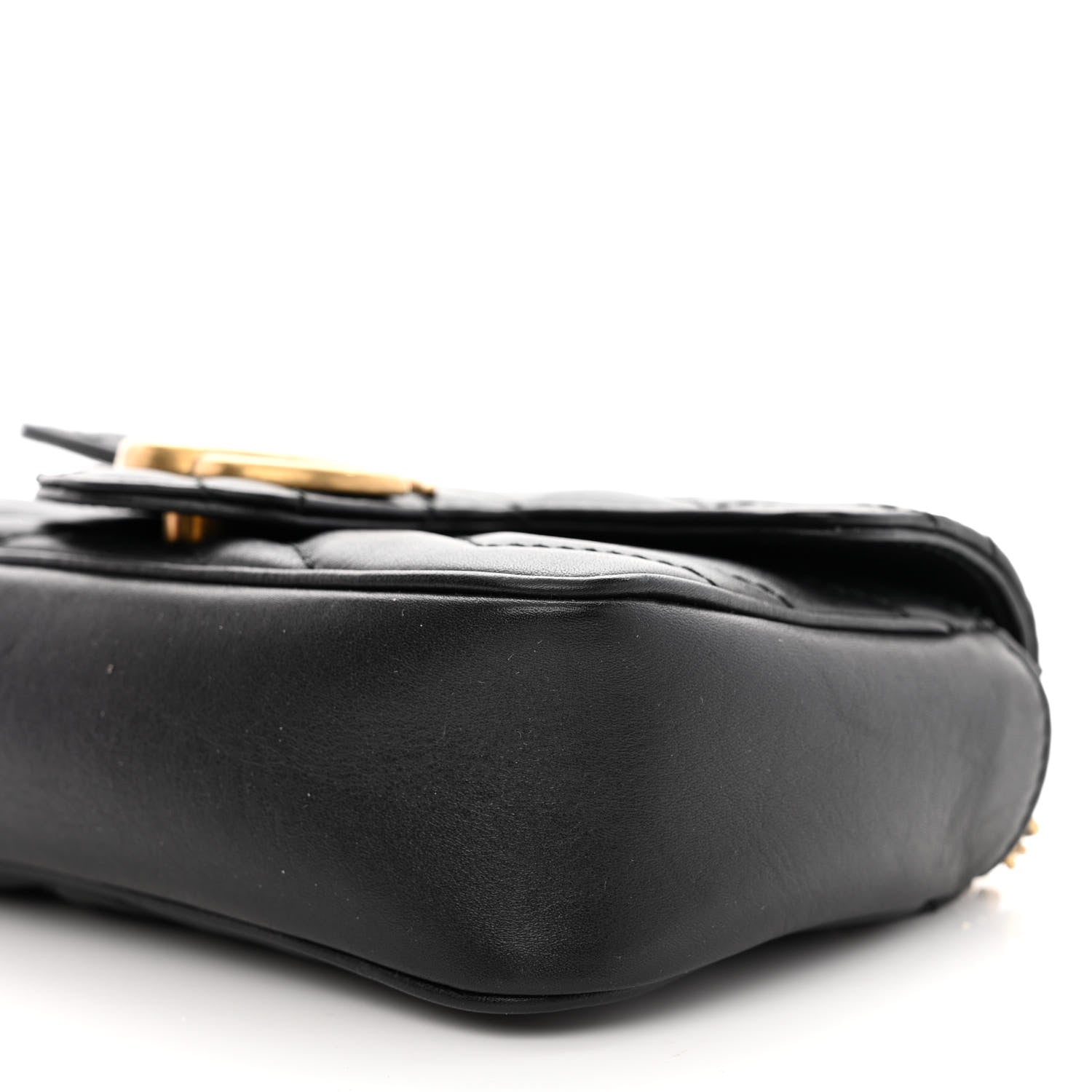 Gucci Calfskin Matelasse Super Mini GG Marmont Shoulder Bag Black 10 of 10