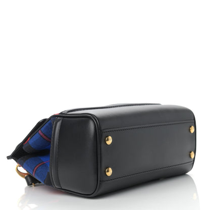 Versace Vitello Tartan Medium Baroque Palazzo Empire Bag Black Rosso 4 of 9
