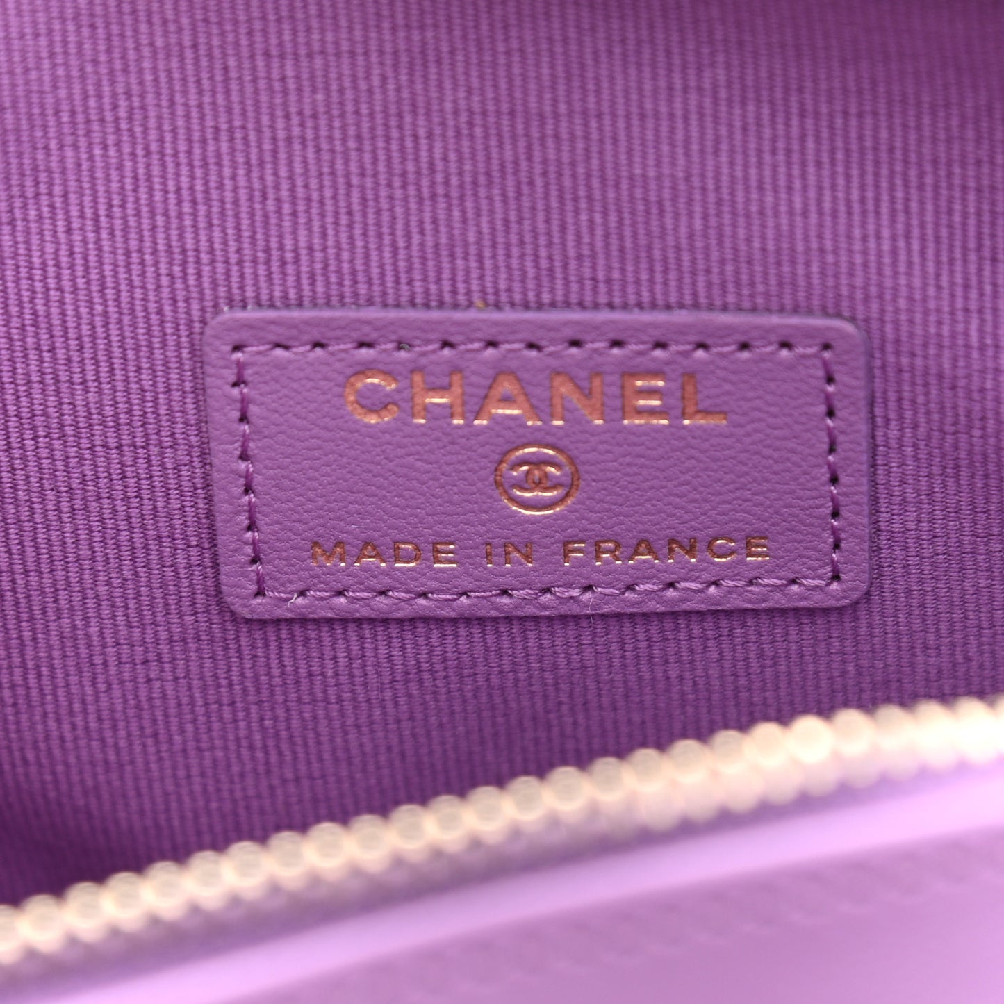 Lambskin Quilted CC In Love Heart Clutch With Chain Purple
