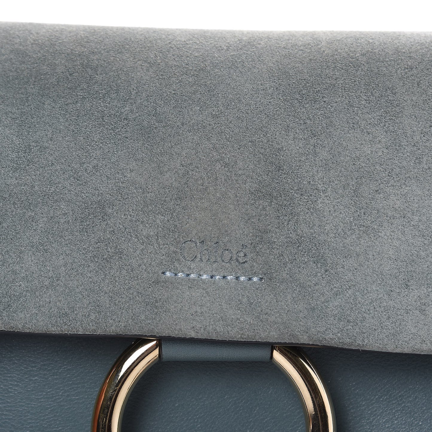 Suede Calfskin Small Faye Shoulder Bag Cloudy Blue