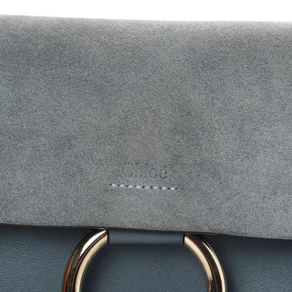 Chloe Suede Calfskin Small Faye Shoulder Bag Cloudy Blue 9 of 16