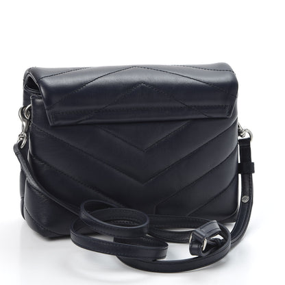 Saint Laurent Calfskin Y Quilted Monogram Toy Loulou Chain Satchel Medium Blue 2 of 10