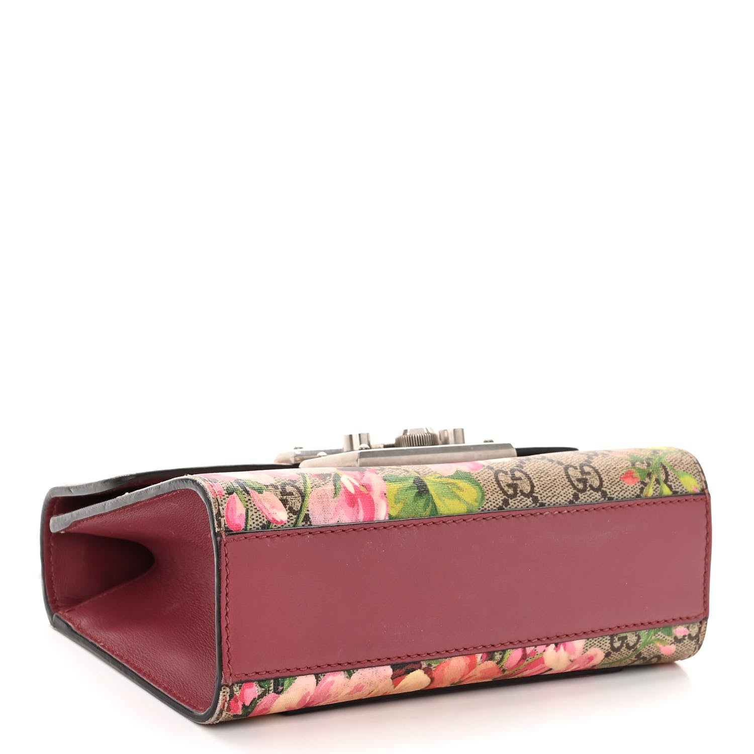 Gucci GG Supreme Monogram Blooms Small Padlock Shoulder Bag Beige Multicolor Dry Rose 4 of 12