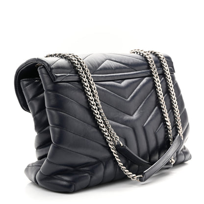 Saint Laurent Calfskin Y Quilted Monogram Medium Loulou Chain Satchel Medium Blue 3 of 14