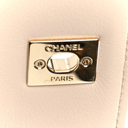 Chanel Grained Calfskin Stitched Small Chevron Chic Top Handle Flap Beige 7 of 11