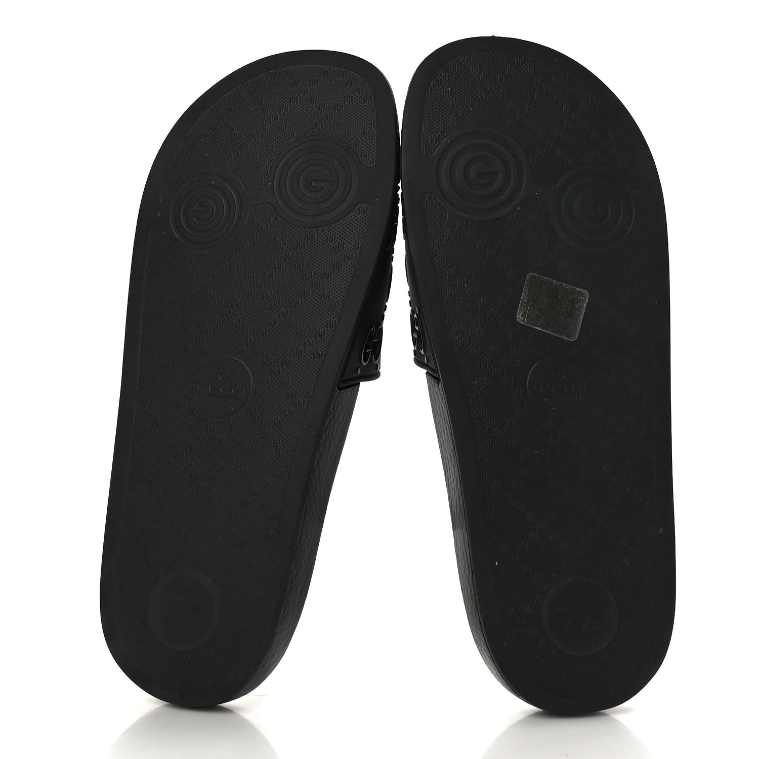 Gucci Rubber GG Monogram Perforated Womens Slide Sandals 38 Black 5 of 6
