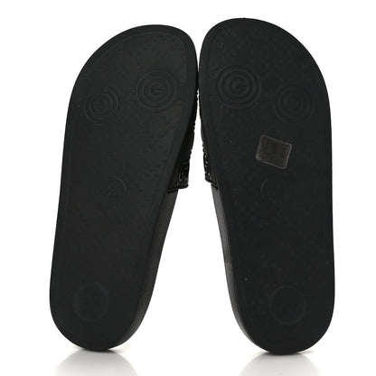 Gucci Rubber GG Monogram Perforated Womens Slide Sandals 38 Black 5 of 6