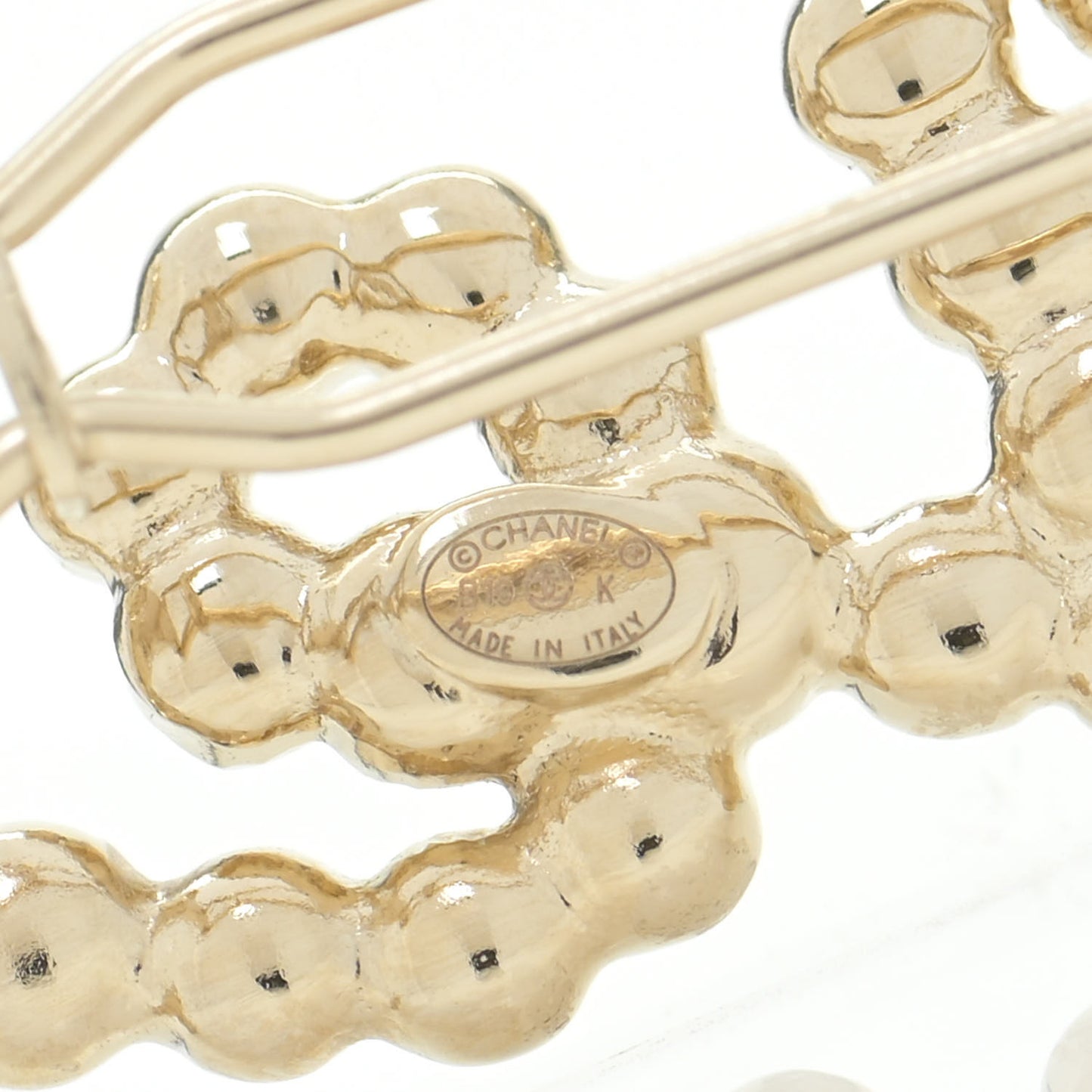 Metal Glass Swirling Pearls Hair Clip Gold