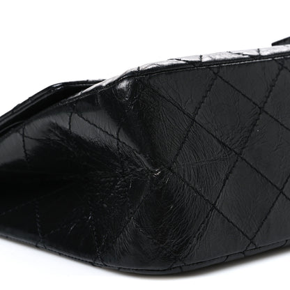 Chanel Glazed Aged Calfskin Quilted 2.55 Reissue 227 Flap So Black 9 of 10