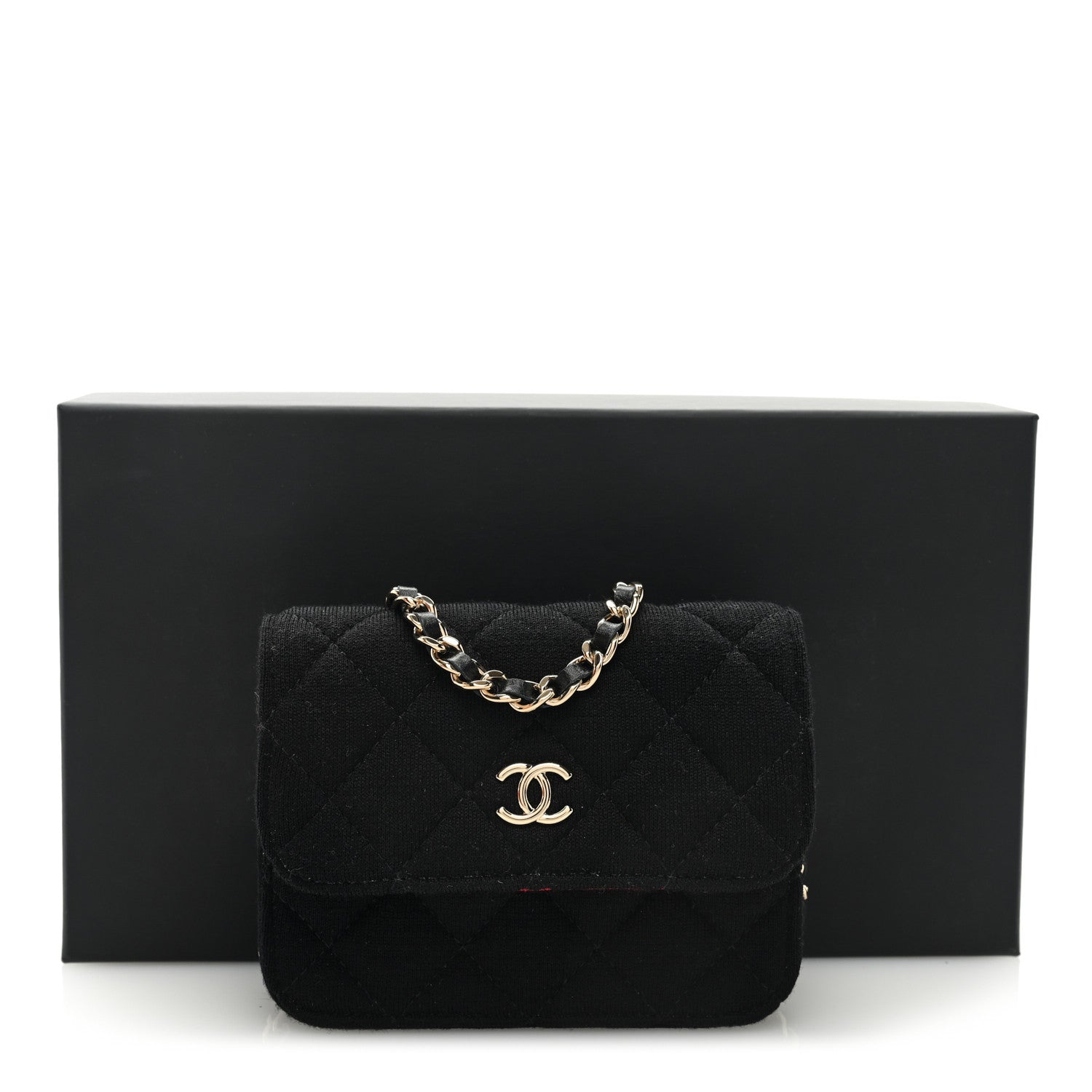 Chanel Jersey Quilted Micro Mini Flap Black 10 of 10