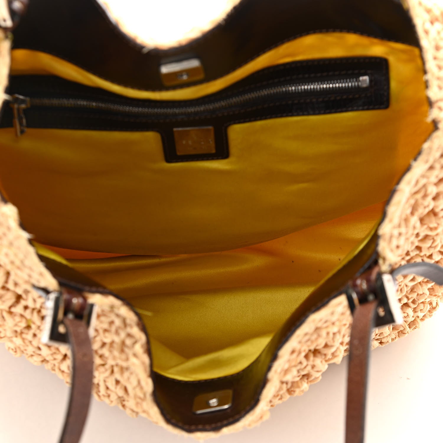 Fendi Raffia Calfskin Tote 5 of 12