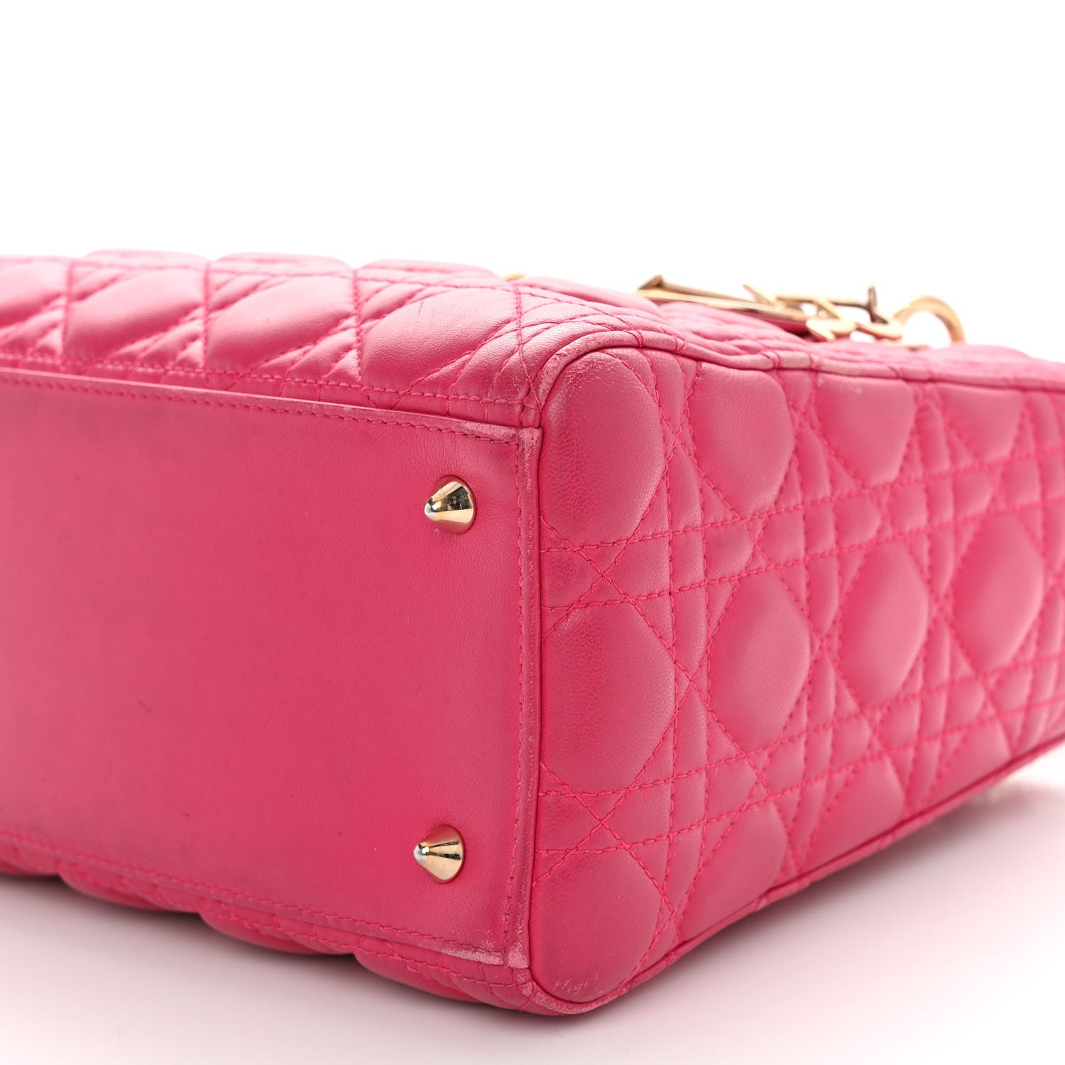 Christian Dior Lambskin Cannage Medium Lady Dior Fuchsia 9 of 12