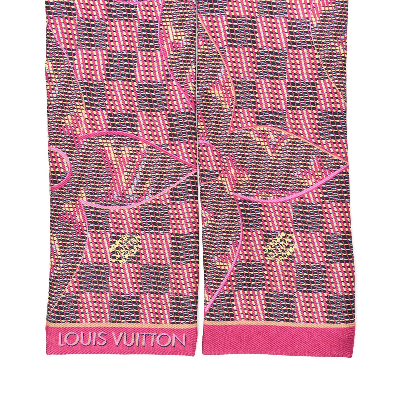 Silk Monogram Damier Pop Print Bandeau Pink