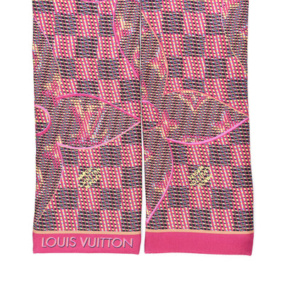 Louis Vuitton Silk Monogram Damier Pop Print Bandeau Pink 2 of 3