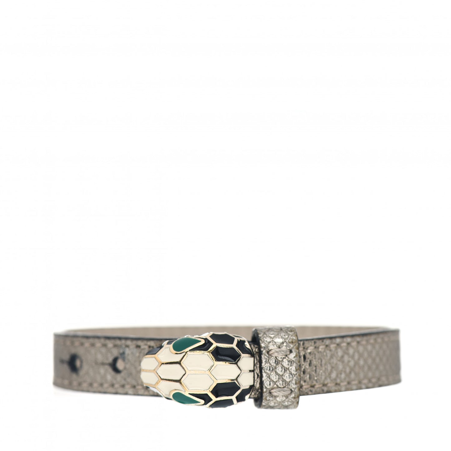 Karung Snakeskin Malachite Serpenti Forever Bracelet Gold