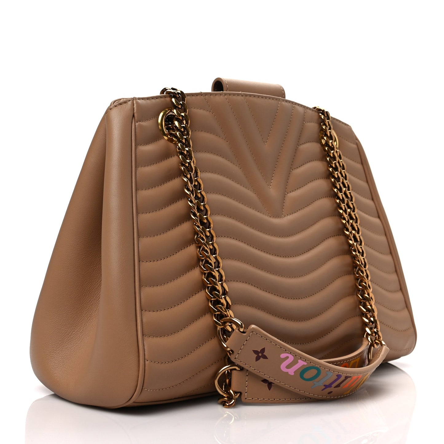Calfskin New Wave Chain Tote Noisette
