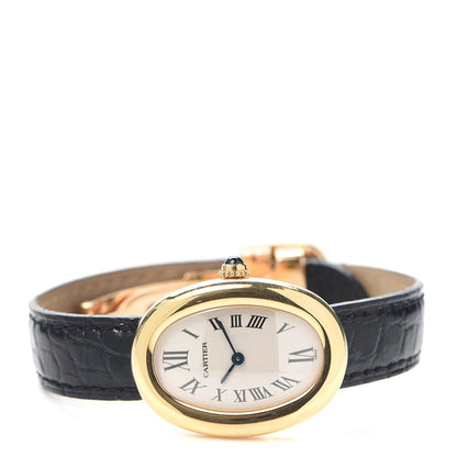 Cartier 18K Yellow Gold Alligator 22mm Baignoire Quartz Watch 2 of 6