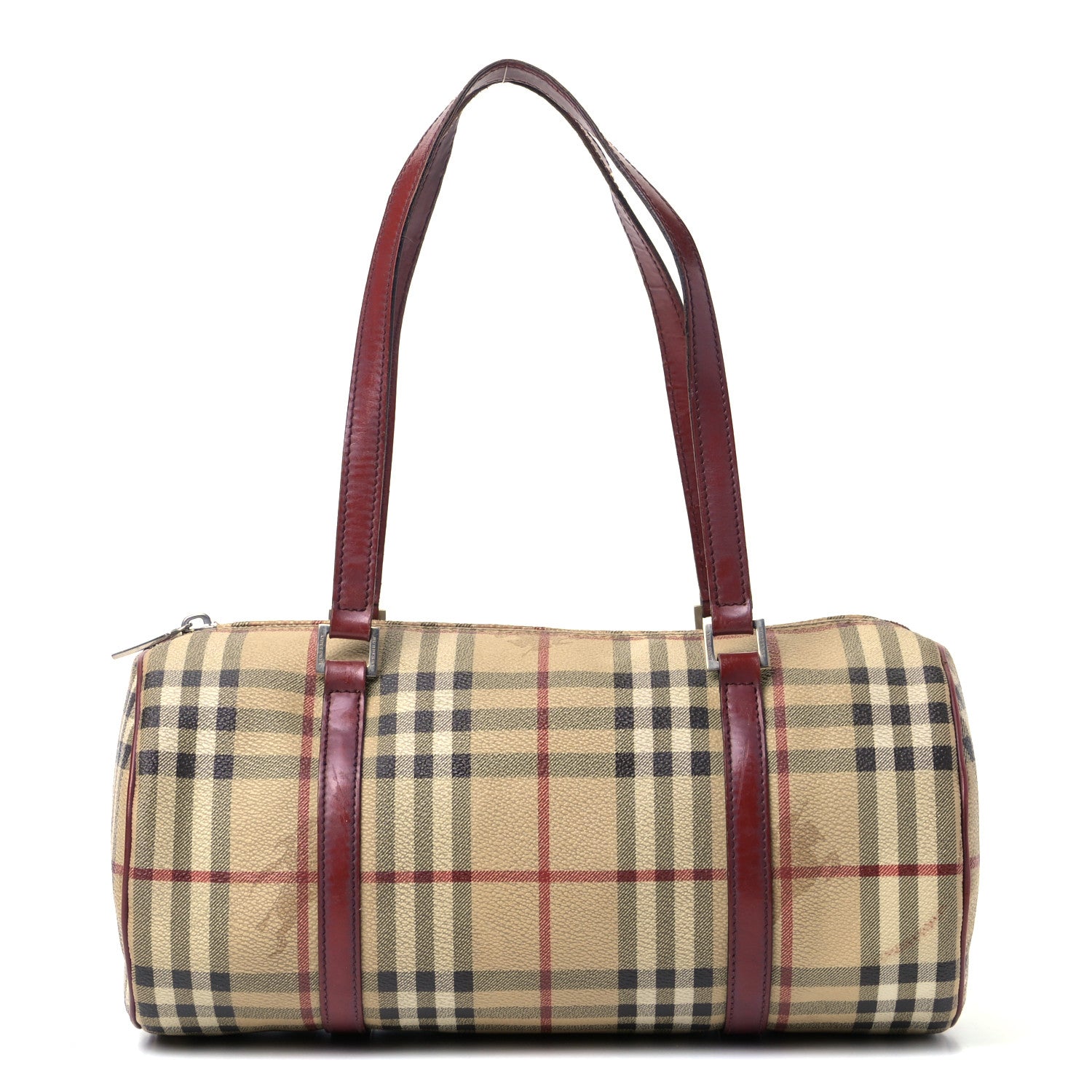 Burberry Haymarket Check Barrel Bag Brown 1 of 5