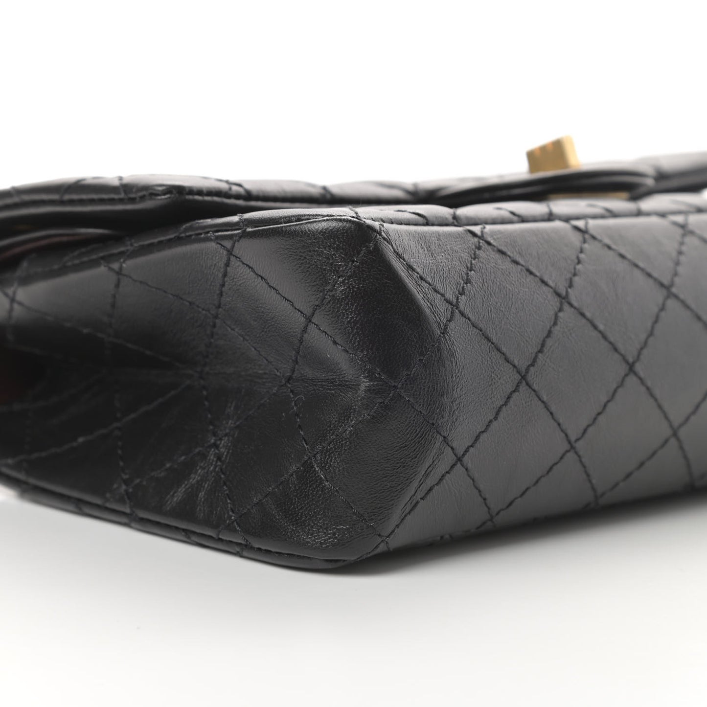 Aged Calfskin Quilted 2.55 Reissue 225 Flap Black