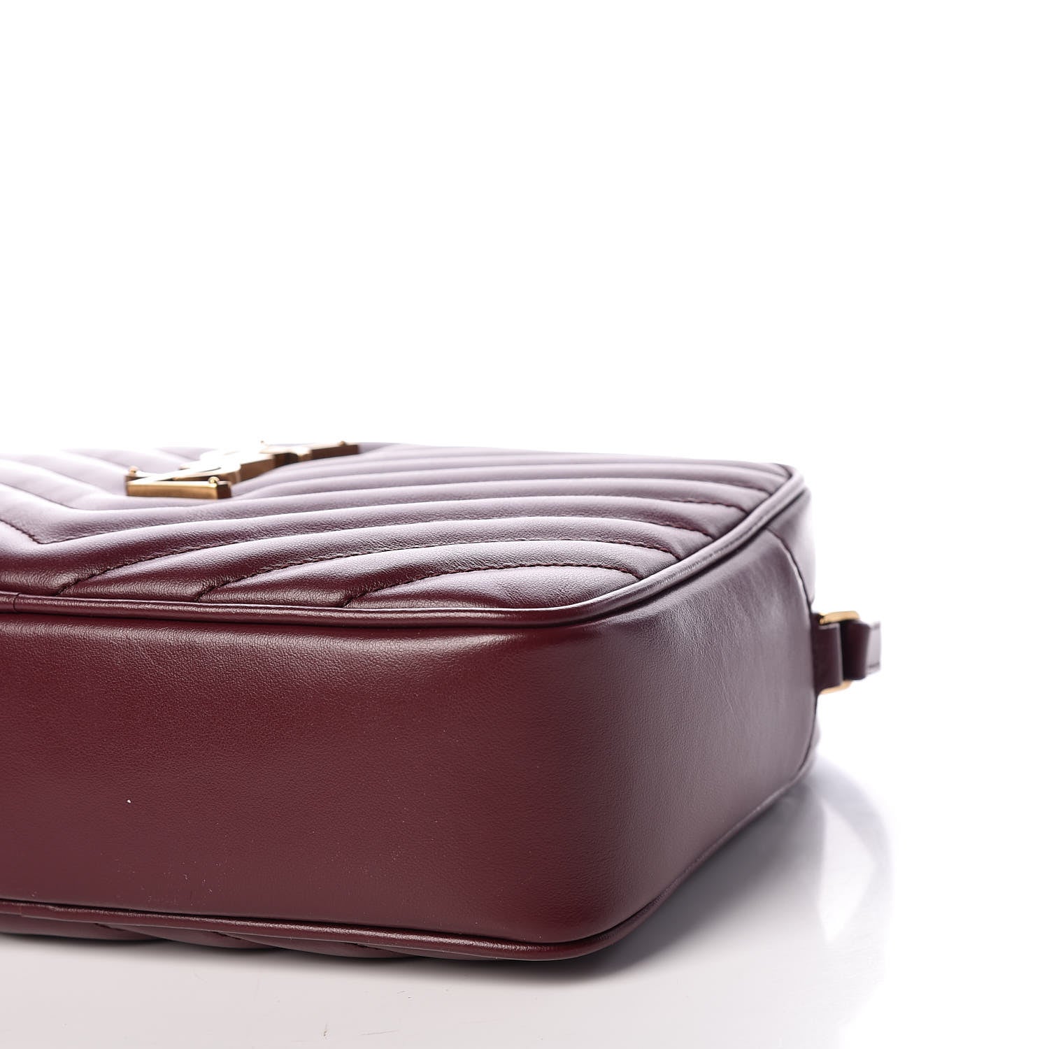 Saint Laurent Calfskin Matelasse Monogram Lou Camera Bag Dark Legion Red 6 of 9