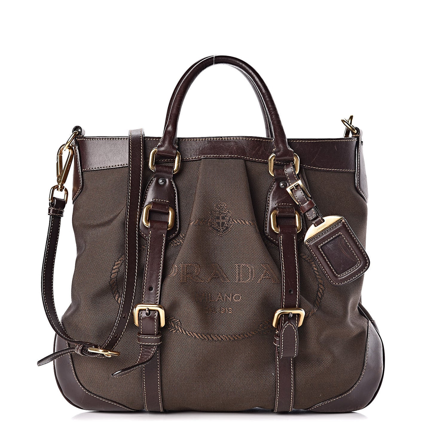Jacquard Logo Tote Brown