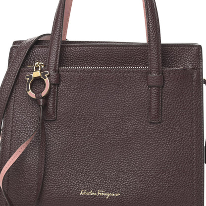 Salvatore Ferragamo Hammered Calfskin Double Handle Small Amy Tote Red 8 of 10
