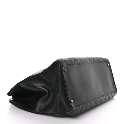 Chanel Calfskin Stitched XL Weekender Black 4 of 13