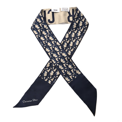 Christian Dior Silk Oblique Mitzah Scarf Blue 1 of 3
