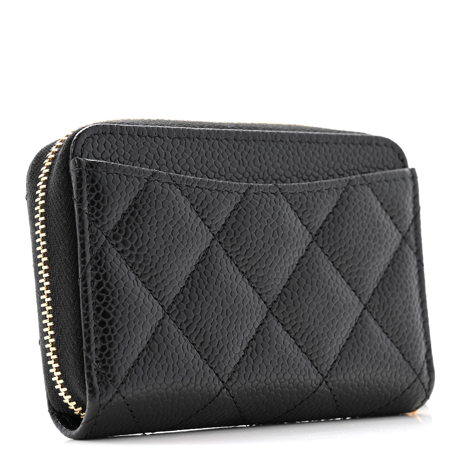 Chanel Caviar Quilted Zip Coin Purse Black 3 of 10