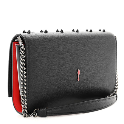 Christian Louboutin Calfskin Spikes Loubinthesky Paloma Clutch Black 3 of 10