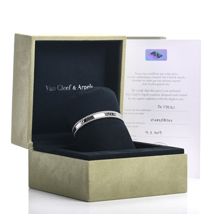 Van Cleef & Arpels 18K White Gold Perlee Signature Bangle Bracelet M 5 of 5