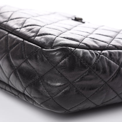 Chanel Metallic Aged Calfskin Quilted Large Reissue Camera Case Black 12 of 14