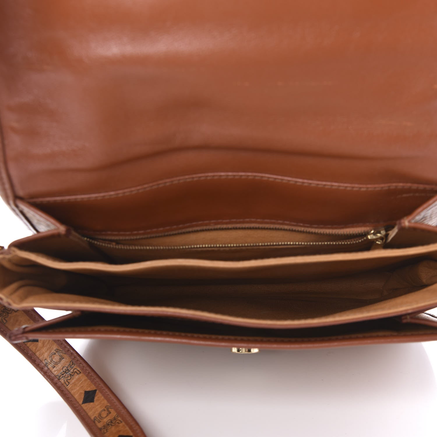 MCM Visetos Small Flap Shoulder Bag Cognac 5 of 14