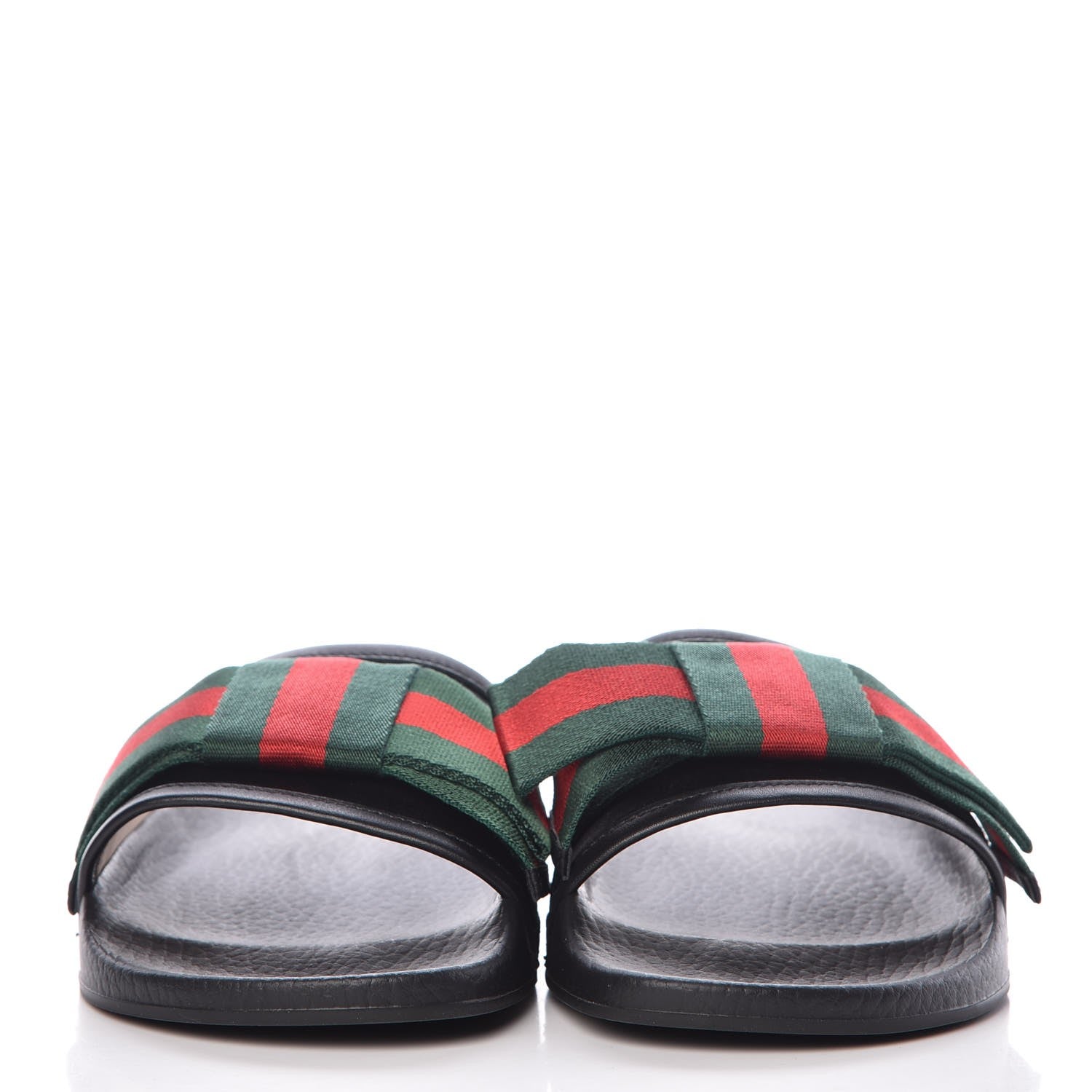 Gucci Satin Web Bow Slide Sandals 37 Black 2 of 8