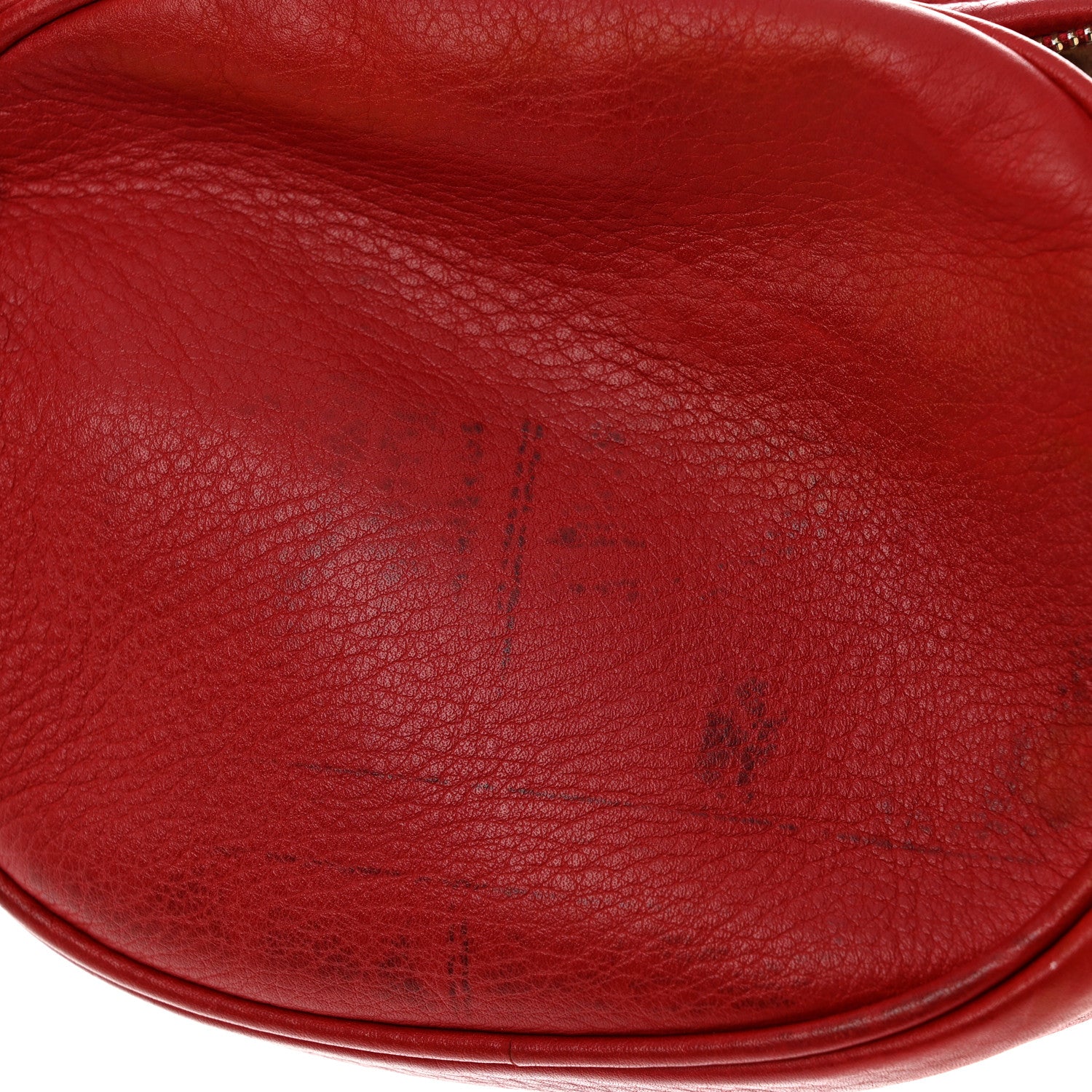Gucci Pebbled Calfskin Mini Soho Chain Bag Tabasco Red 10 of 11