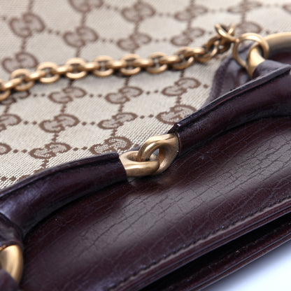 Gucci Monogram Horsebit Chain Shoulder Bag Brown 11 of 12