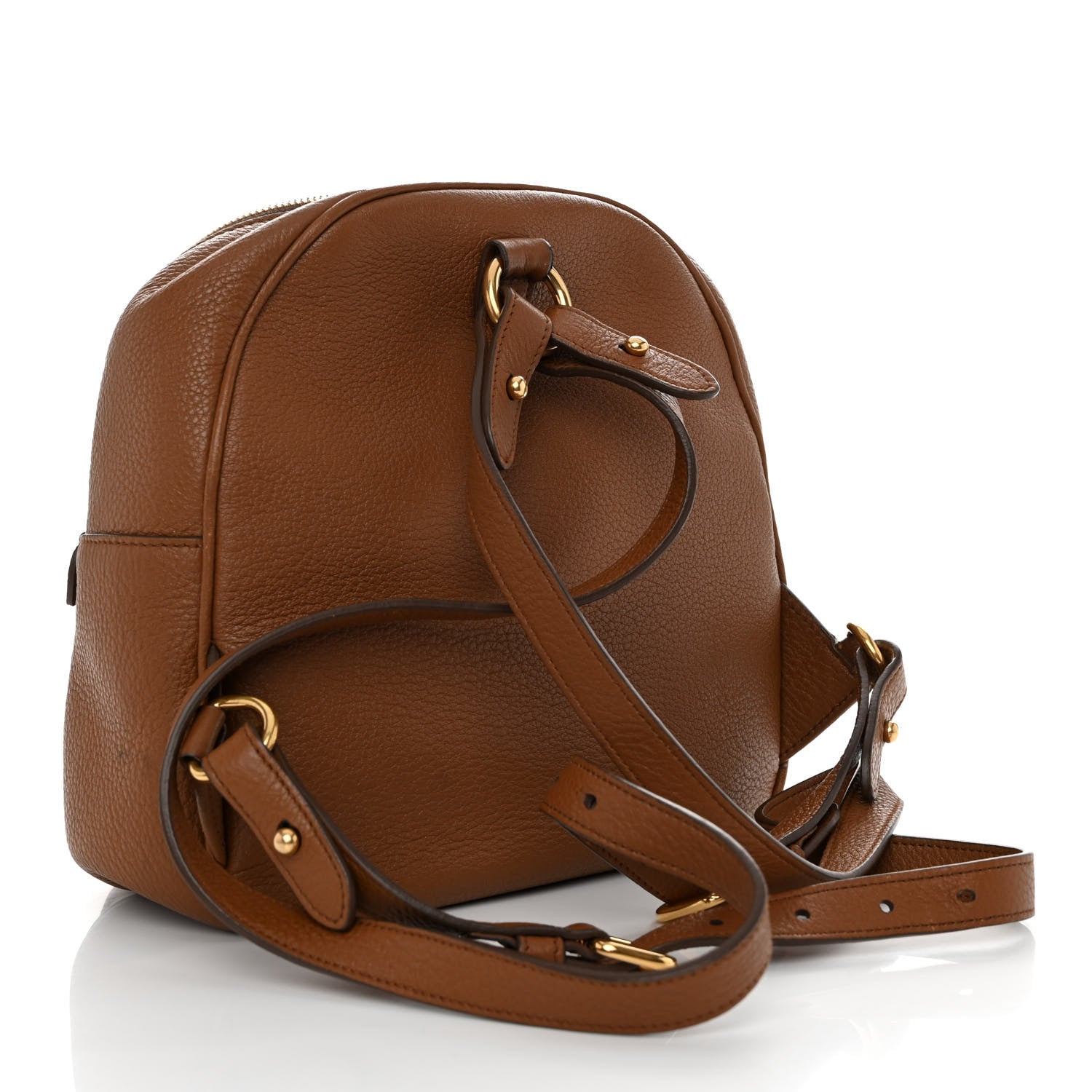 Prada Vitello Daino Zip Backpack Cuoio 3 of 13