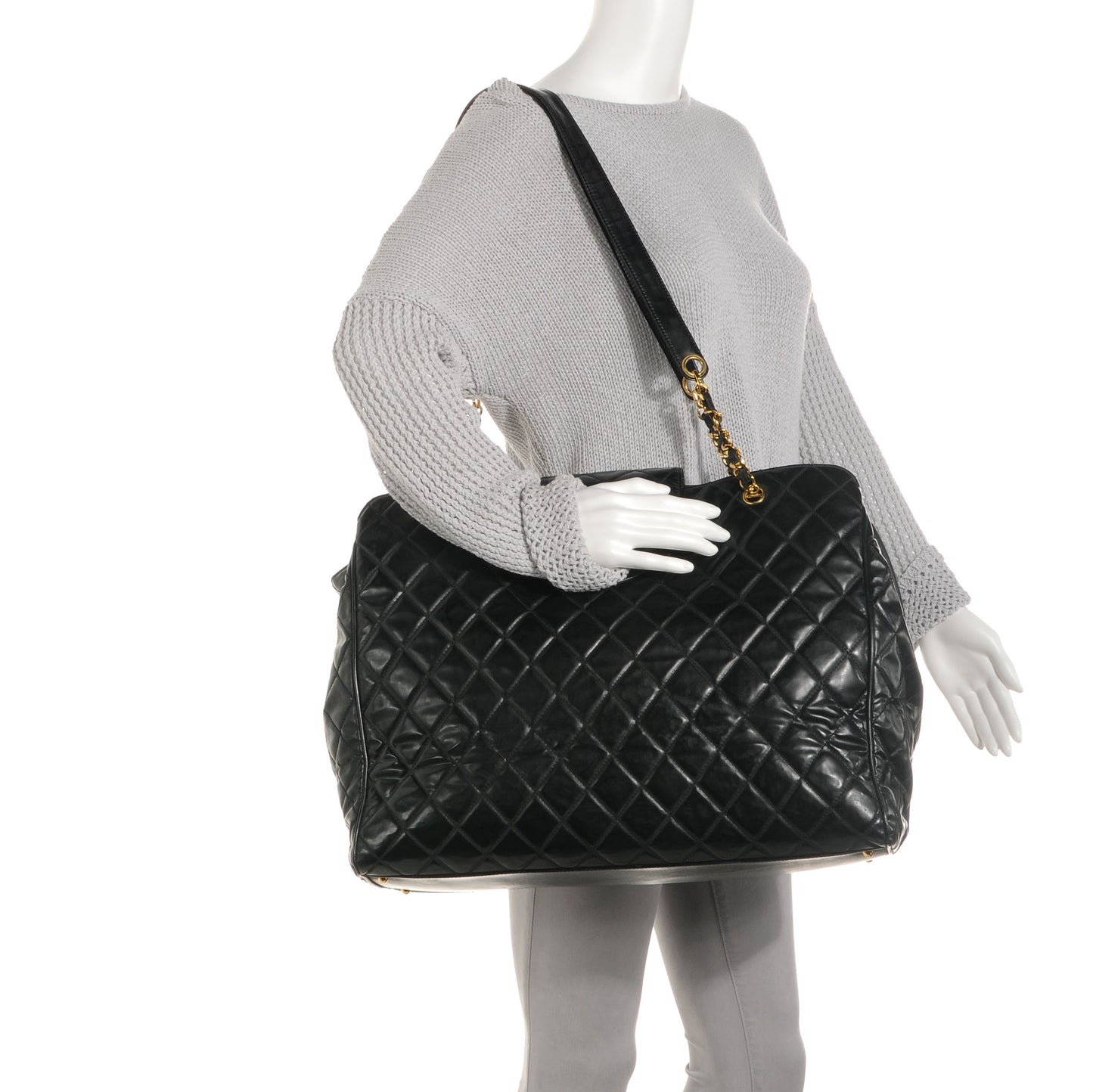 Vinyl Stitched XL Weekender Black