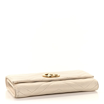 Gucci Calfskin Matelasse GG Marmont Continental Wallet Mystic White 4 of 10
