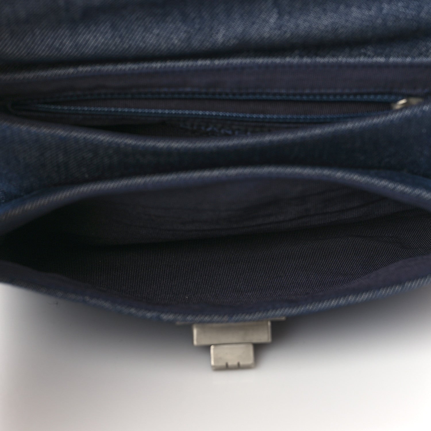 Chanel Denim Mademoiselle Clutch Blue 5 of 7