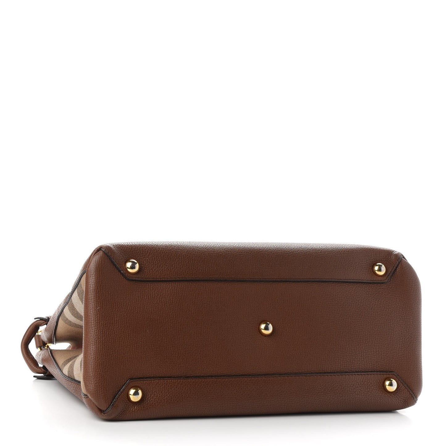 Grainy Calfskin House Check Medium Banner Tote Tan