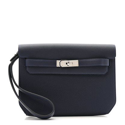 Hermes Togo Kelly Depeches 25 Pouch Bleu Nuit 1 of 11