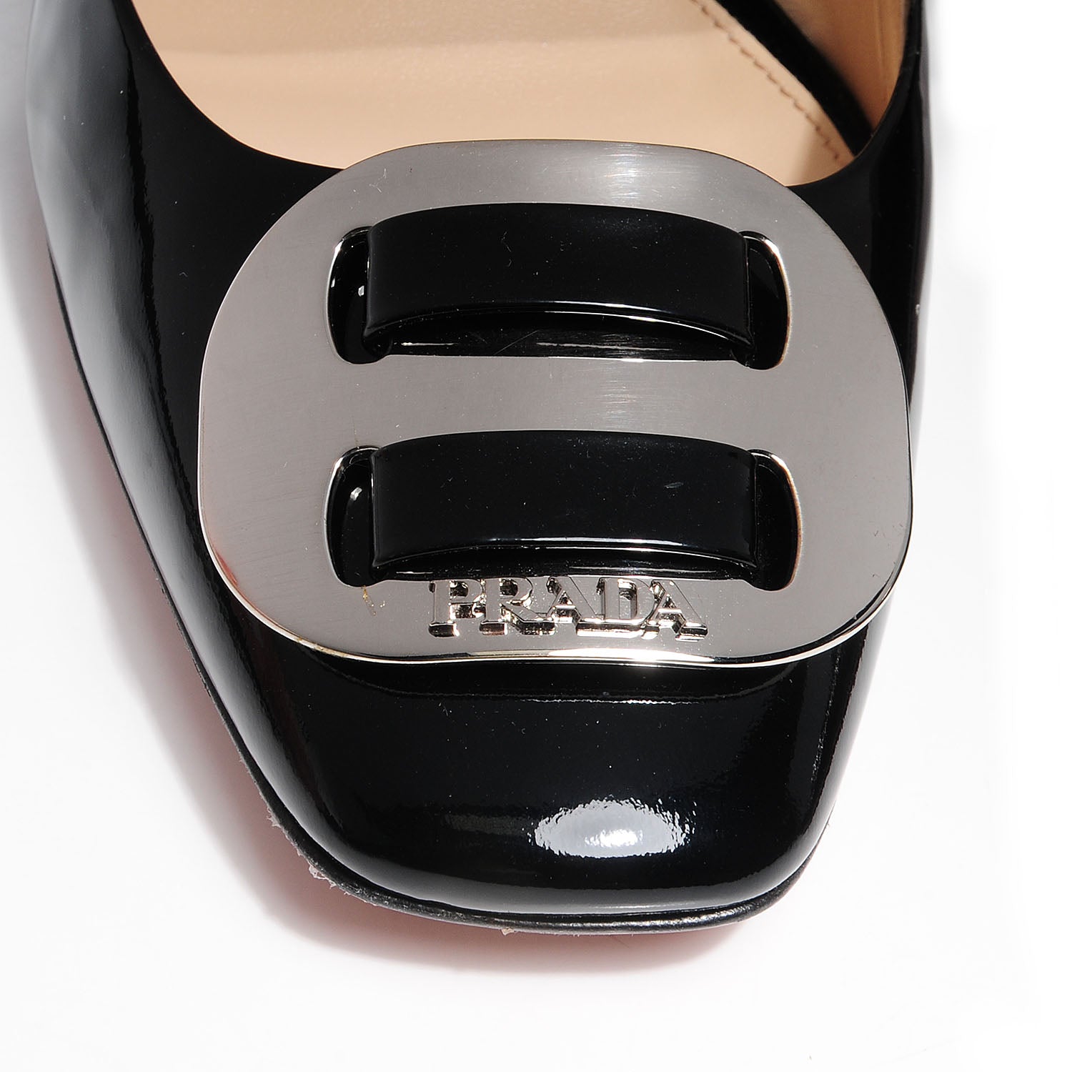 Prada Vernice Slingback Pumps 40 Black 7 of 8
