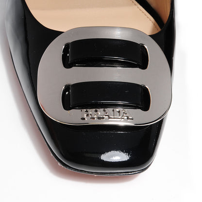 Prada Vernice Slingback Pumps 40 Black 7 of 8