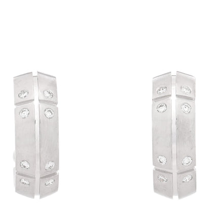Tiffany 18K White Gold Diamond Streamerica Hoop Earrings 49 5 1 of 4