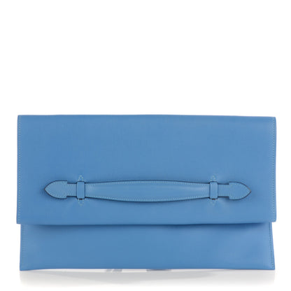 Hermes Veau Evercolor Pliplat Clutch Bleu Paradis 1 of 7