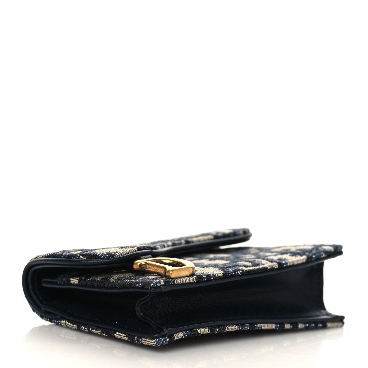 Oblique Saddle Card Holder Blue