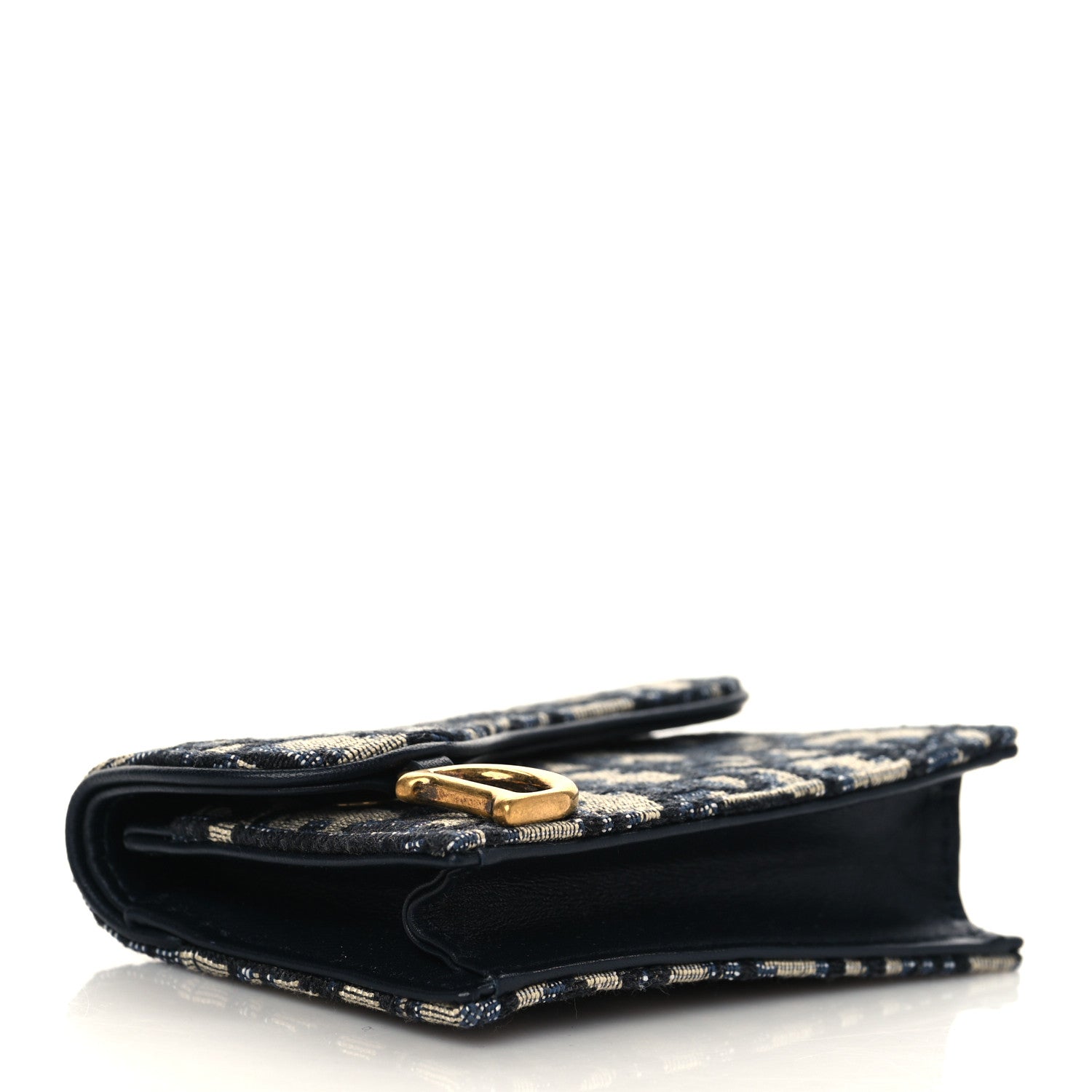 Christian Dior Oblique Saddle Card Holder Blue 4 of 6