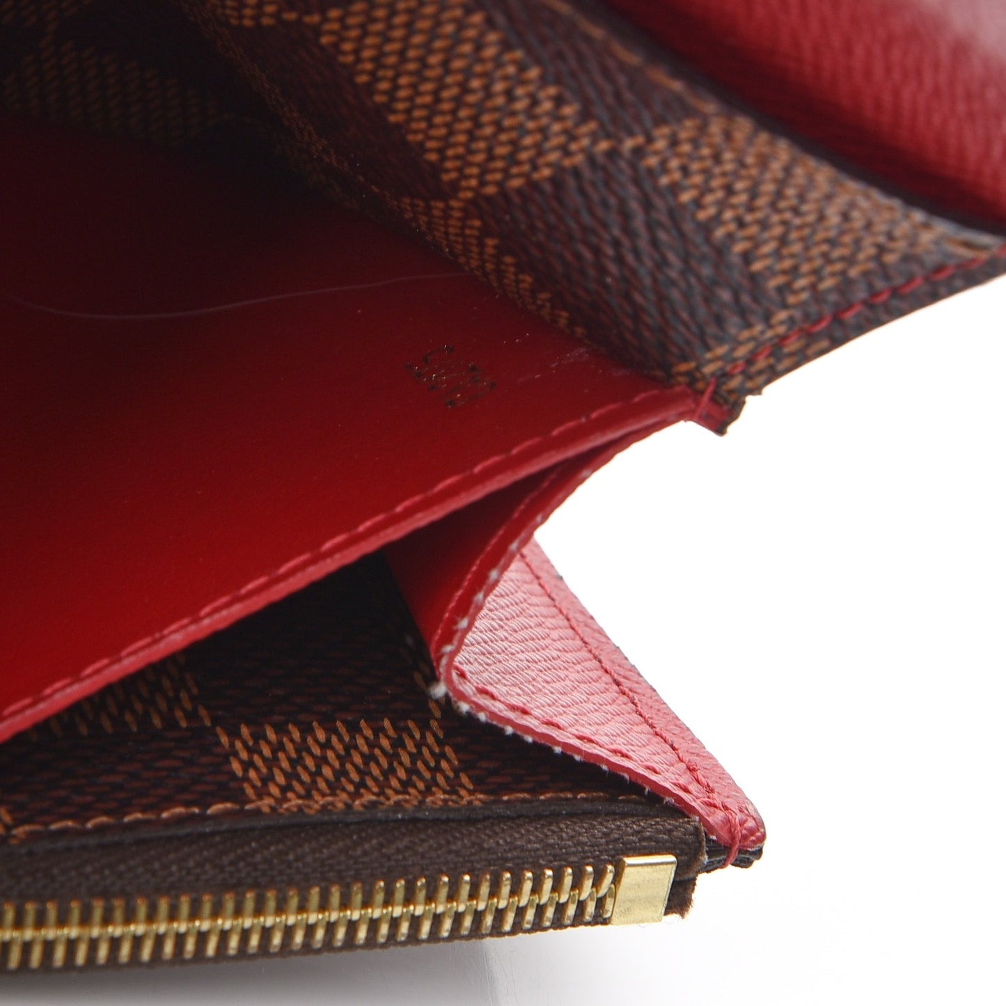 Damier Ebene Emilie Wallet Red