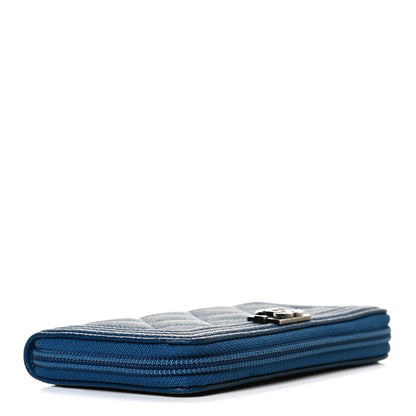 Chanel Caviar Quilted Boy Small Zip Around Wallet Blue 4 of 13